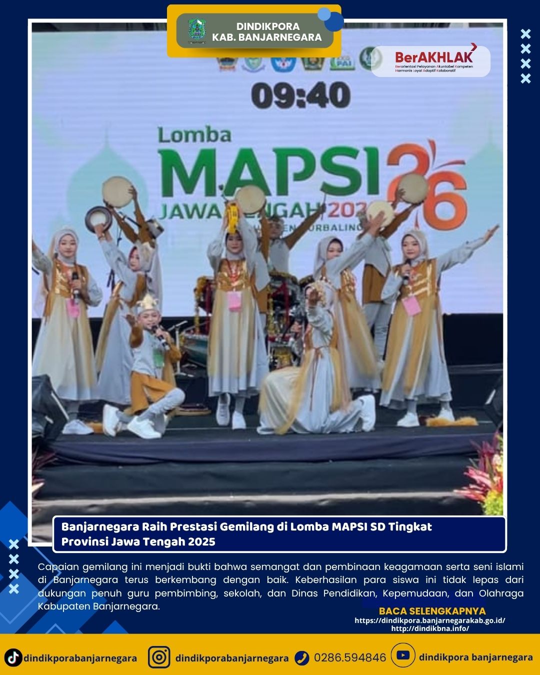 Banjarnegara Raih Prestasi Gemilang di Lomba MAPSI SD Tingkat Provinsi Jawa Tengah 2025